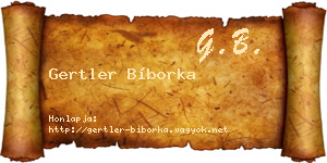 Gertler Bíborka névjegykártya